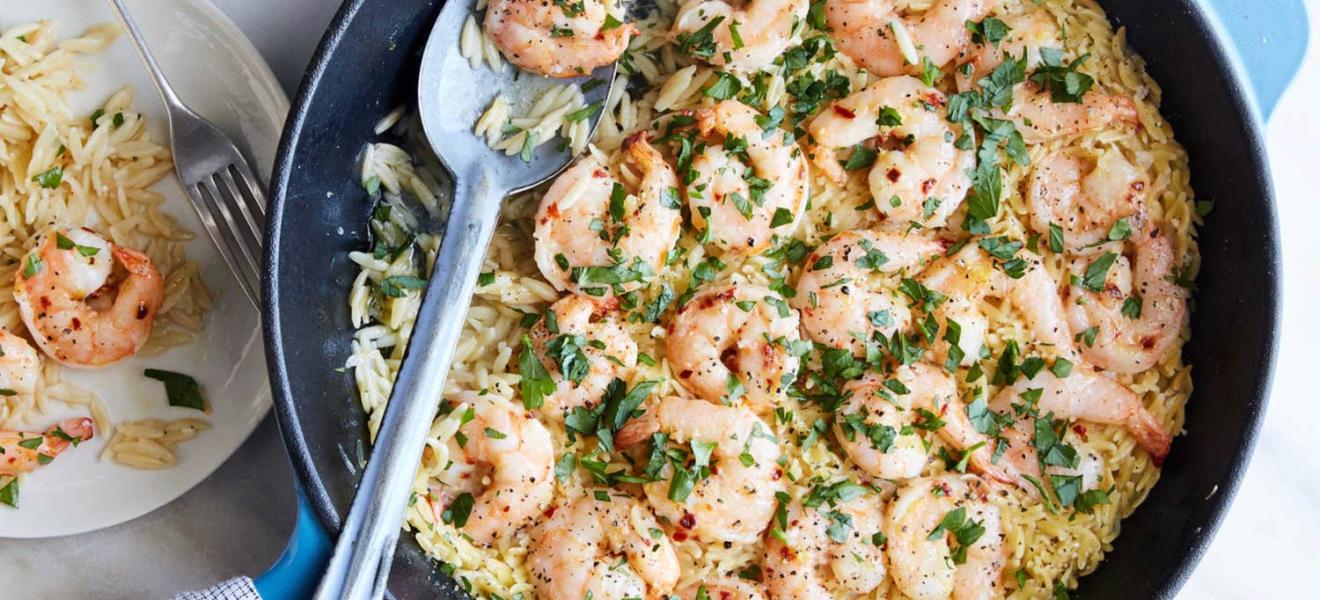 Shrimp Scampi With Orzo