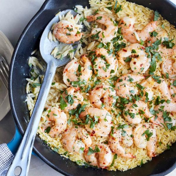 Shrimp Scampi With Orzo